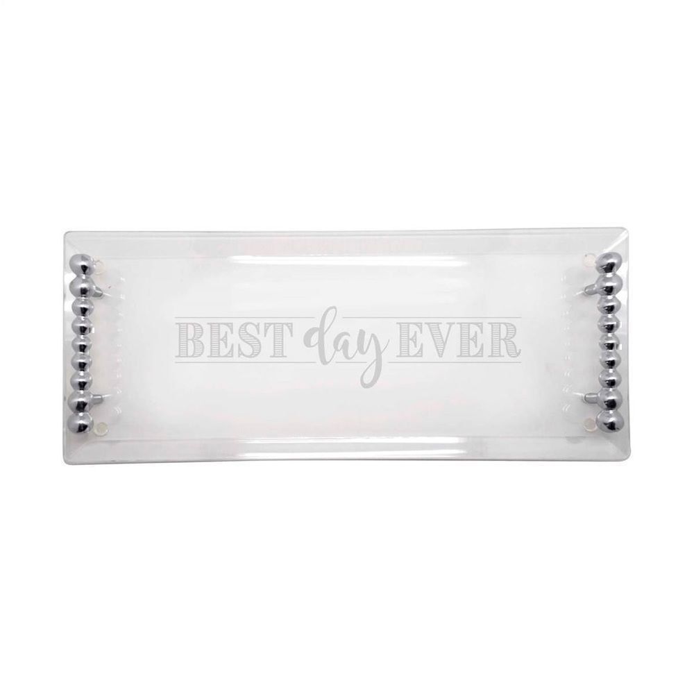NWB- BEST DAY EVER Pearled Acrylic Tray by Mariposa NWT box included